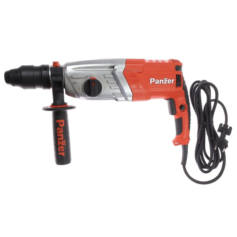 Ciocan rotopercutor Panzer, 1100 W, cu cablu, 1300 rpm, SDS-plus, cu valiza, mandrina rapida si ochelari de protectie, 3, 4 J, numar percutii 4900 bpm, functie daltuire, gaurire cu / fara percutie