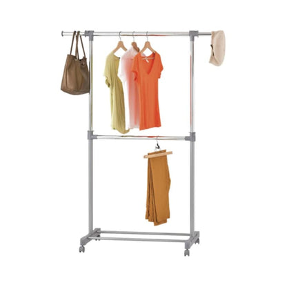 Suport, stander haine cu bara umerase, metal si plastic, 139 x 42.5 x 105.5, inaltime 177 cm