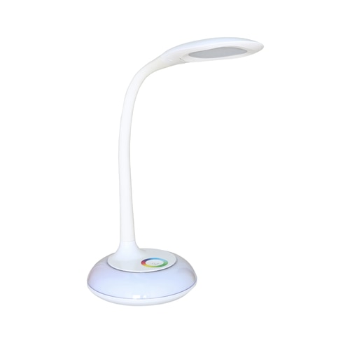 Veioza LED + LED RGB Hoff Areon 5.5 W + 2 W, 700 lm, control tactil, 3 trepte de lumina, lumina neutra + multicolora, alb, modern