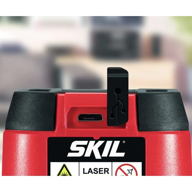 Nivela cu laser, cu linii in cruce, lumina rosie, Skil, cu autonivelare, domeniu de masurare 15 m, clasa laser 2, 16 ore functionare continua, 0.3 kg, include cablu incarcare USB, clema flexibila
