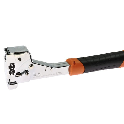 Capsator manual, Holzer, din metal, tip ciocan, Compatibilitate capse 6 - 14 mm, ofera stabilitate, pentru amenajari si constructii usoare, fixarea foliilor, izolatiilor, materialelor textile