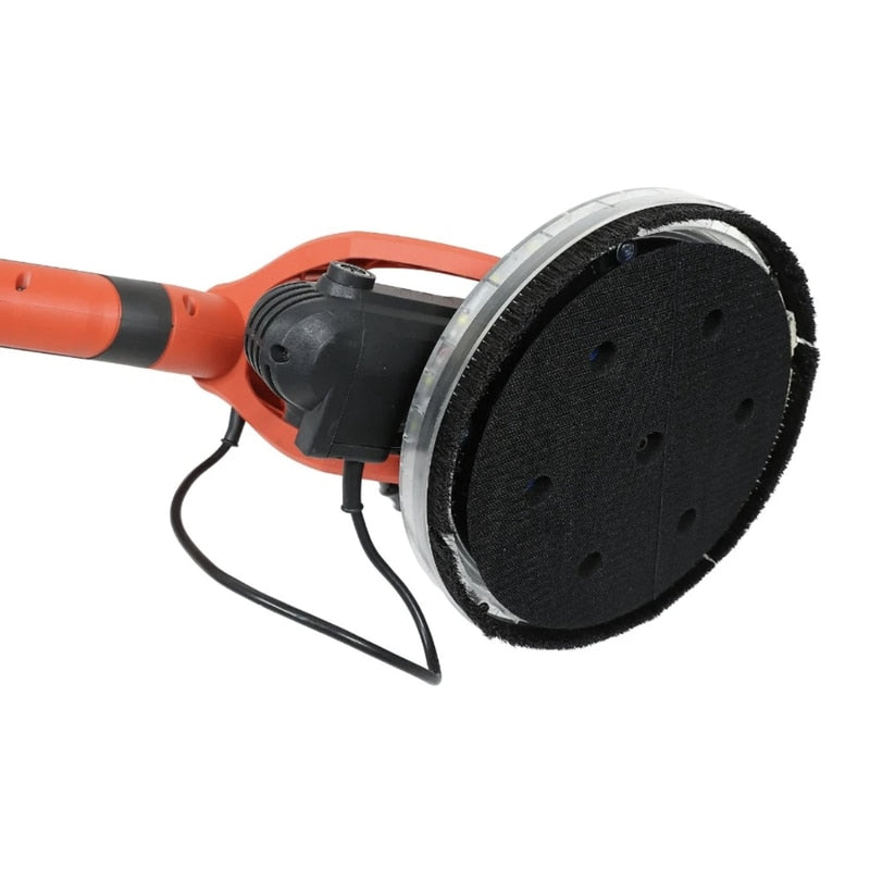 Slefuitor pentru pereti / masina de slefuit gips carton, Panzer, pliabil, 750 W, 1700 rpm, Dimensiuni hartie de slefuire Velcro 225 mm, cu iluminare LED, cu valiza si sac colector, 10 kg, 90 dB