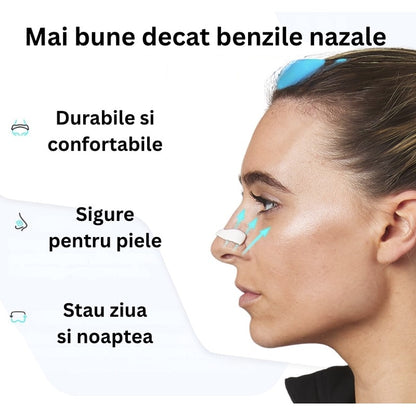 Clips nazal, Antisforait, Mareste Capacitatea Respiratorie, Ajuta cu Deviatia de Sept, 15 benzi magnetice, rezistent la apa, Marimi Diferite pentru Orice Tip de Nas, negru, brand NETERRA