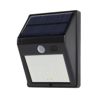 Lampa solara cu LED Hoff, 2.5 W, 160 lm, lumina rece, cu senzor de miscare PIR, 2 moduri de iluminare, negru, IP65, exterior, modern, 20.000 ore autonomie
