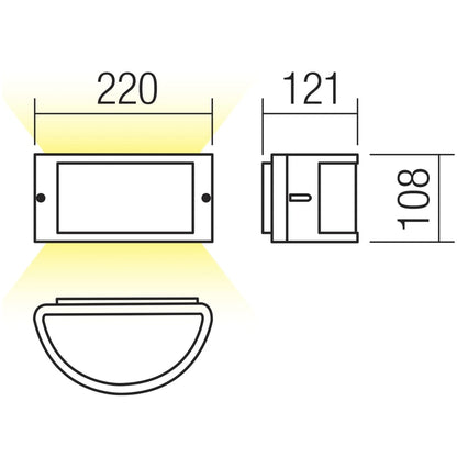 Aplica exterior LED Smarter, 10 W, 655 lm, lumina calda, gri, IP54, 220V