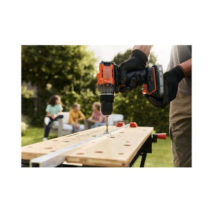Masina de gaurit si insurubat cu percutie Black Decker, 18 V, 2 Ah, mandrina rapida, cu valiza