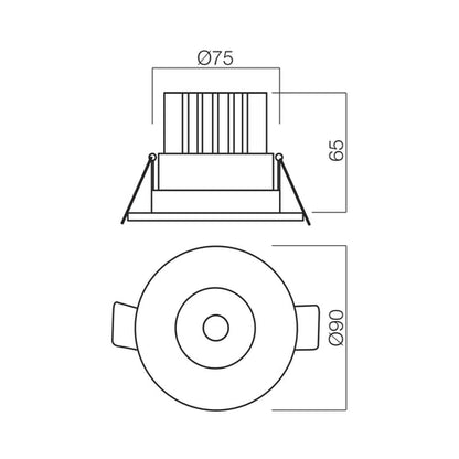 Spot LED incastrat, 9 W, lumina neutra, alb mat, diametru 7.5 cm, adancime 6.5 cm, MT 70378