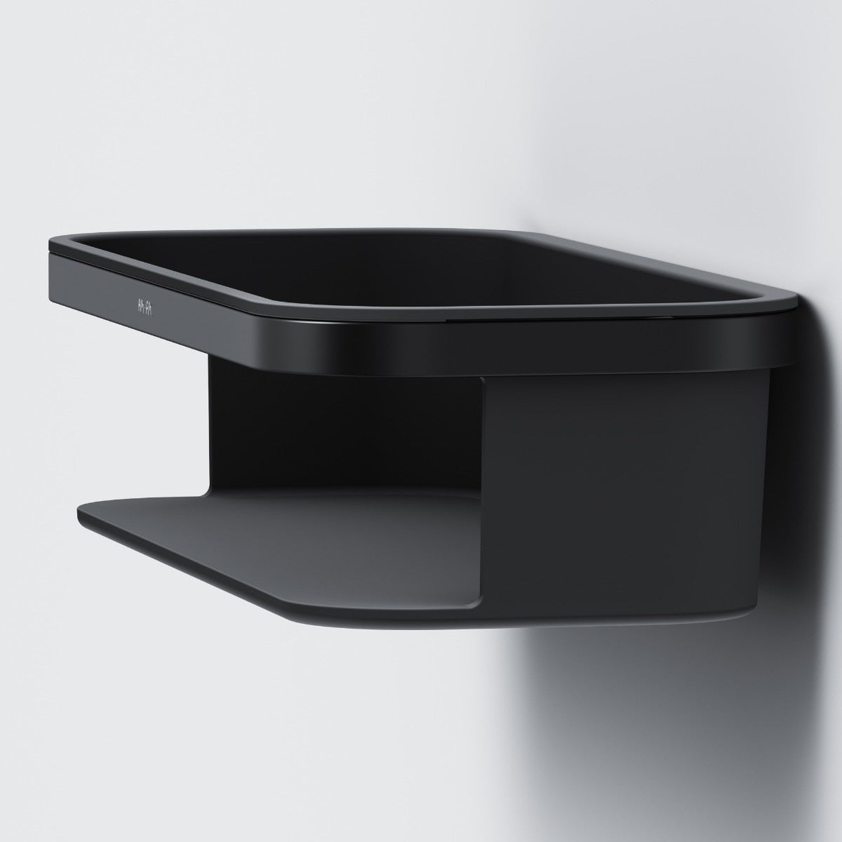 Etajera baie din metal si plastic AM.PM Func A8F53122, finisaj negru mat, un raft, 30 x 12.3 x 7 cm