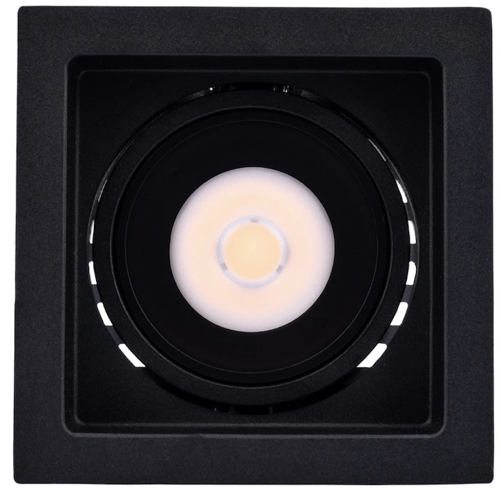 Spot incastrat, negru, 12W, 1100 lm, lumina neutra, 4000K, patrat, IP 20, adancime 6.7 cm, latura 8.4 cm, 20.000 ore, usor de montat