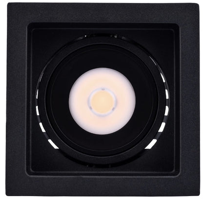 Spot incastrat, negru, 12W, 1100 lm, lumina neutra, 4000K, patrat, IP 20, adancime 6.7 cm, latura 8.4 cm, 20.000 ore, usor de montat