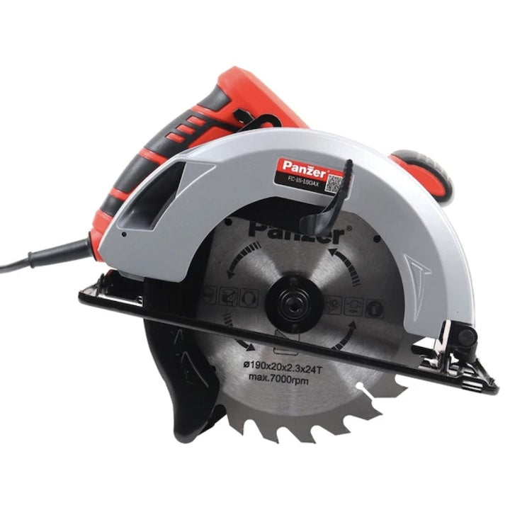 Fierastrau circular, Panzer FC-15-190AX, 1500 W, 4500 rpm, adancime mare de taiere, alimentat retea priza, 190 mm