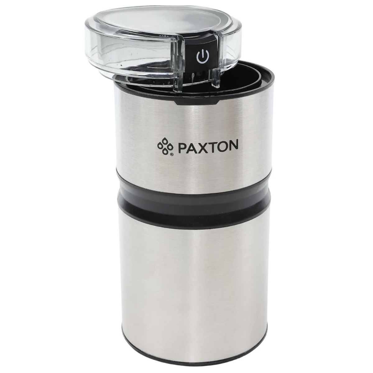 Rasnita cafea, Paxton, 150 W, 50 g, sistem depozitare cablu 0.8 metri, lame din inox, argintiu, 9.1 x 9.1 x 18.3 cm, 0.7 kg, 230V, 68 dB, clasa protectie 2, buton ON OFF