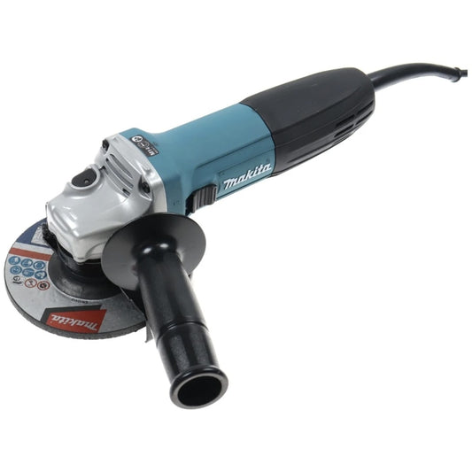 Polizor unghiular Makita, 720 W, turatie 11000 rpm, diametru disc 125 mm, profesional, include aparatoare, cheie splinturi, flansa de prindere, maner auxiliar, piulita pentru flansa, 1.8kg, 220V, M14