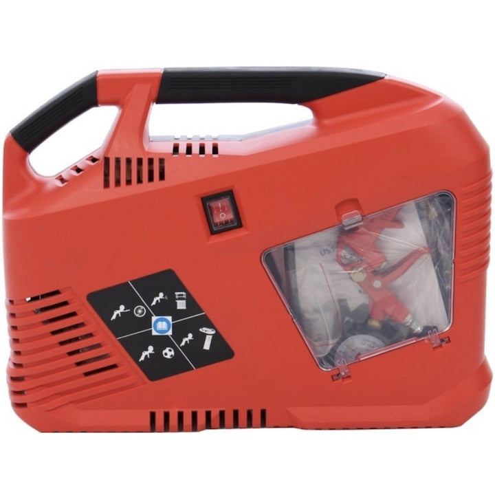 Compresor aer cu piston, fara ulei, portabil, 1.1 kW, 1.5 CP, 3550rpm, temperatura de la 0 la 40 grade, 8 bar, Panzer