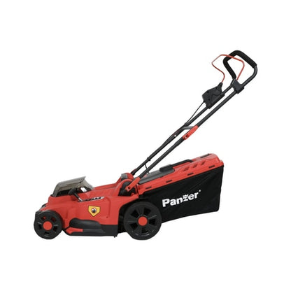 Masina de tuns iarba, Panzer, fara acumulator, motor fara perii, latime taiere 37 cm, 18 V + 18 V,  turatie 3300 rpm, 6 pozitii inaltime, sac colector 35 litri, inaltime reglabila 2.5 - 7.5 cm