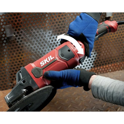 Polizor unghiular Skil, 2200 W, 6600 rpm, Diametru disc 230 mm, taiere, polizare si indepartare a ruginii, 56.8 cm lungime, Sistem de blocare, Aparatoare, Filet arbore: M14, 230 V, set de flanse