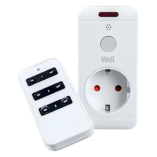 Priza cu control telecomanda, raza actiune 30m, protectie copii, IP20, rezistent -10 pana la 45 grade, 16 A, 3680 W, interior