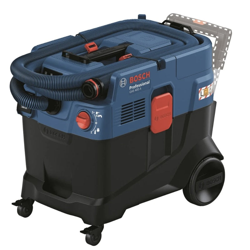 Aspirator profesional, aspirare uscata / umeda, Bosch Professional, 1200 W, IPX4, 80 l/s, include adaptor combinat PT, duza combinata, filtru principal, furtun 4m, 2 saci, tub curbat, 14 kg, 28 l