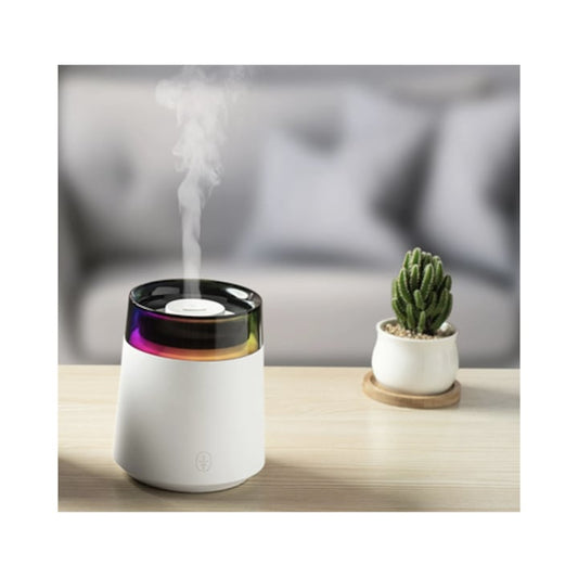 Difuzor aromaterapie ultrasonic H10, alb, 0.15 litri, lumina ambientala, 220V, 400 g, indicator LED, recomandata: dormitor, living, birou, oprire automat