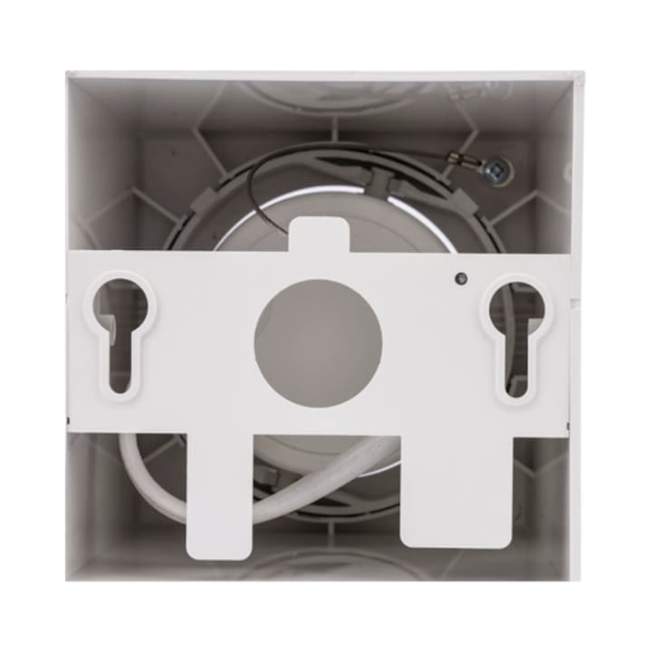Spot LED aparent, 10 W, 1270 lm, lumina neutra, orientabil, alb mat, 220V, 11.1 cm inaltime, patrat