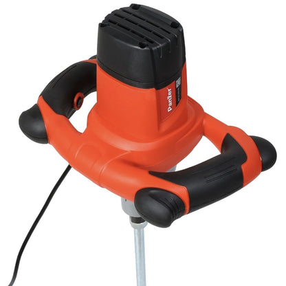 Malaxor, mixer electric Panzer, 1220 W, 120 mm, amestecator adeziv, mortar, vopsele, glet, cu 1 paleta, 800 de rotatii pe minut, M14, 220 V, posibilitatea de a mixa materiale dense, 95 dB