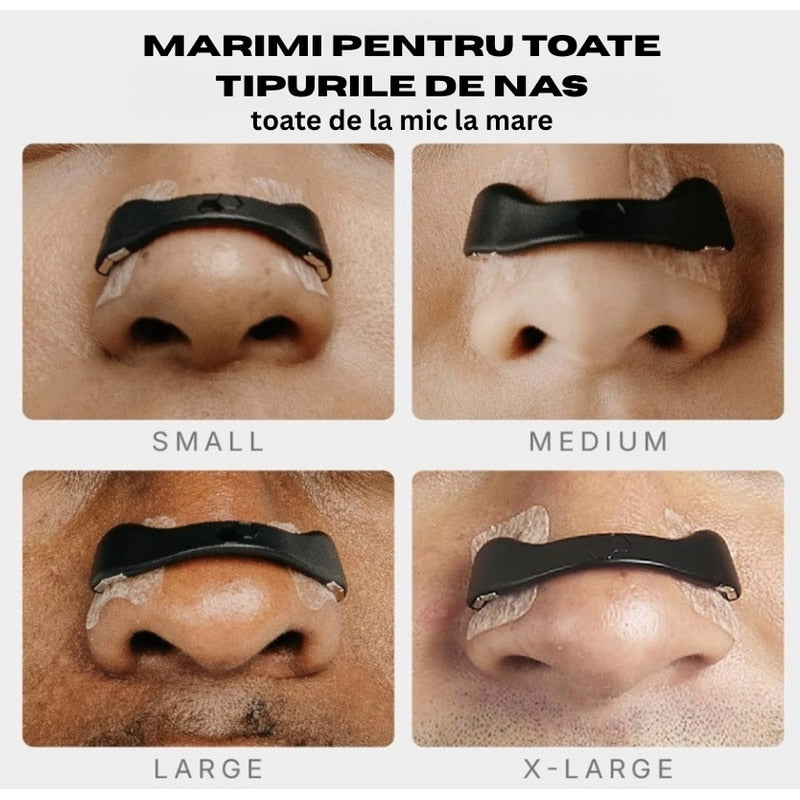 Clips nazal, Antisforait, Mareste Capacitatea Respiratorie, Ajuta cu Deviatia de Sept, 15 benzi magnetice, rezistent la apa, Marimi Diferite pentru Orice Tip de Nas, negru, brand NETERRA