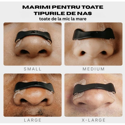 Clips nazal, Antisforait, Mareste Capacitatea Respiratorie, Ajuta cu Deviatia de Sept, 15 benzi magnetice, rezistent la apa, Marimi Diferite pentru Orice Tip de Nas, negru, brand NETERRA