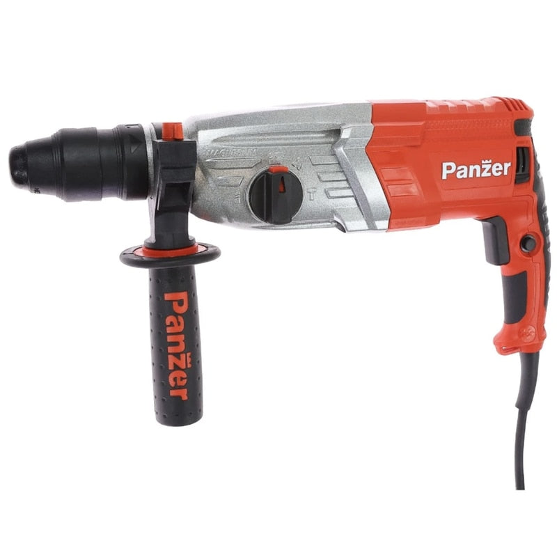 Ciocan rotopercutor Panzer, 1100 W, cu cablu, 1300 rpm, SDS-plus, cu valiza, mandrina rapida si ochelari de protectie, 3, 4 J, numar percutii 4900 bpm, functie daltuire, gaurire cu / fara percutie