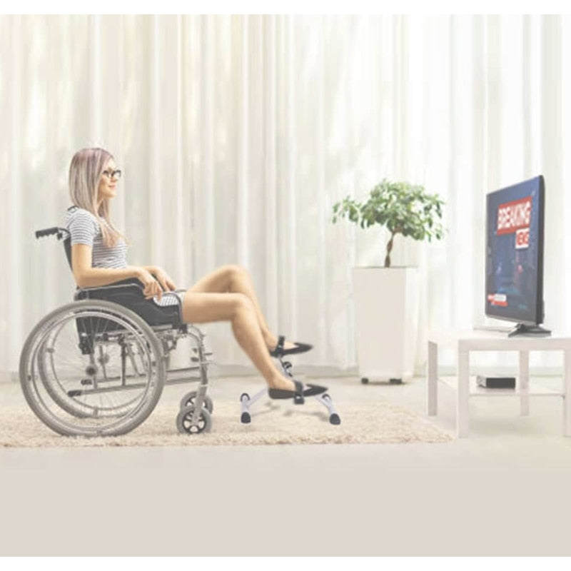 Mini bicicleta statica exercitii recuperare medicala, NETERRA, antrenament, pliabila, gri, exercitii picioare si brate, imbunatateste circulatia si mobilitatea, dimensiuni si dificultate ajustabila