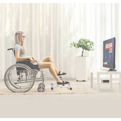 Mini bicicleta statica exercitii recuperare medicala, NETERRA, antrenament, pliabila, gri, exercitii picioare si brate, imbunatateste circulatia si mobilitatea, dimensiuni si dificultate ajustabila
