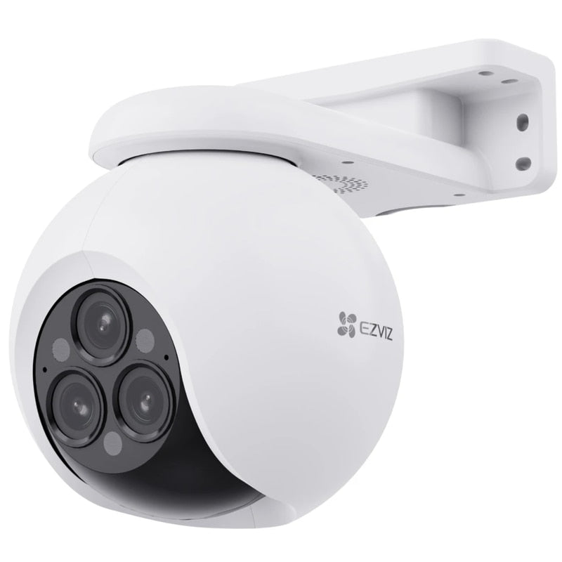 Camera de supraveghere smart / inteligenta EZVIZ, 3 x 4MP, 2K+, 2560×1440, microfon, difuzor, Pan/Tilt, IR 30m, alb, exterior IP67, -30 ~50 °C, aplicatie telefon, max 512GB, comunicare bidirectionala